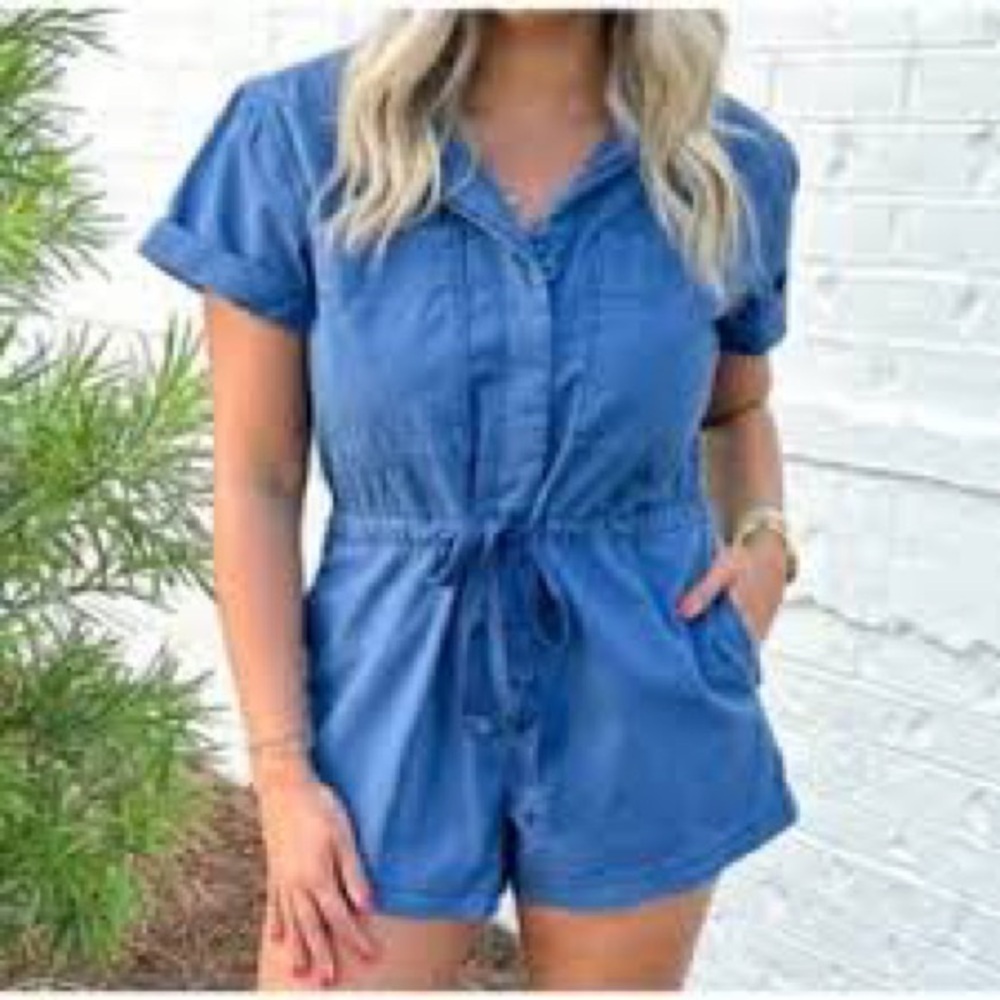 Miou Muse Blue Denim Romper size S